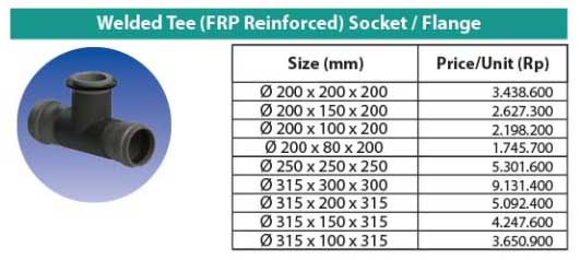 Ilustrasi Welded Tee (FRP Reinforced) Socket Flange